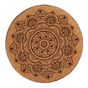 Puff Mandala Brun MDF Kork (28 x 28 x 28 cm)