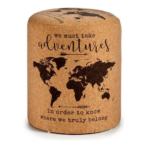 Puff Verdenskart Brun MDF Kork (34 x 39 x 34 cm)