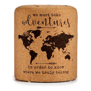 Puff Verdenskart Brun MDF Kork (34 x 39 x 34 cm)