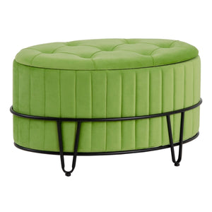 Puff 80 x 80 x 46 cm Syntetisk Stoff Metall Grønn