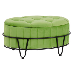 Puff 80 x 80 x 46 cm Syntetisk Stoff Metall Grønn