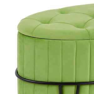 Puff 80 x 80 x 46 cm Syntetisk Stoff Metall Grønn
