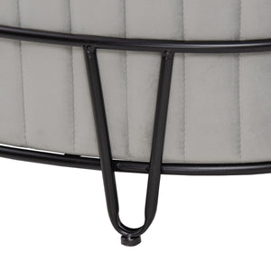 Puff 80 x 80 x 46 cm Syntetisk Stoff Grå Metall