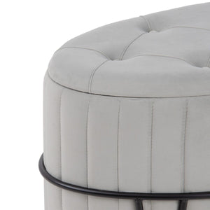 Puff 80 x 80 x 46 cm Syntetisk Stoff Grå Metall