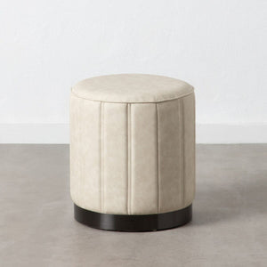 Puff Beige Syntetisk lær 38 x 38 x 42 cm DMF
