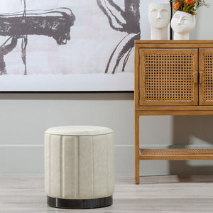 Puff Beige Syntetisk lær 38 x 38 x 42 cm DMF