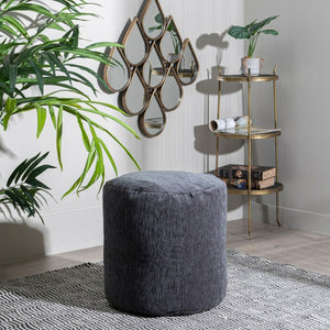 Puff Polyester Mørke Grå 45 x 45 x 45 cm Akryl