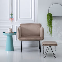 Last inn bildet i Galleri-visningsprogrammet, Puff Syntetisk Stoff Beige Metall 40 x 40 x 35 cm
