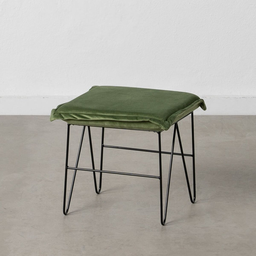 Puff Syntetisk Stoff Metall 40 x 40 x 35 cm Lysegrønn
