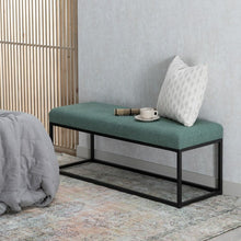 Last inn bildet i Galleri-visningsprogrammet, Krakk Syntetisk Stoff Metall Grønn 120 x 40 x 45 cm
