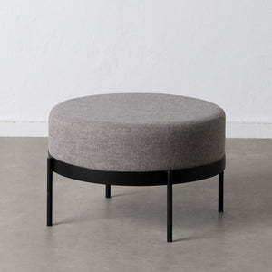 Puff 65 x 65 x 40 cm Syntetisk Stoff Grå Metall