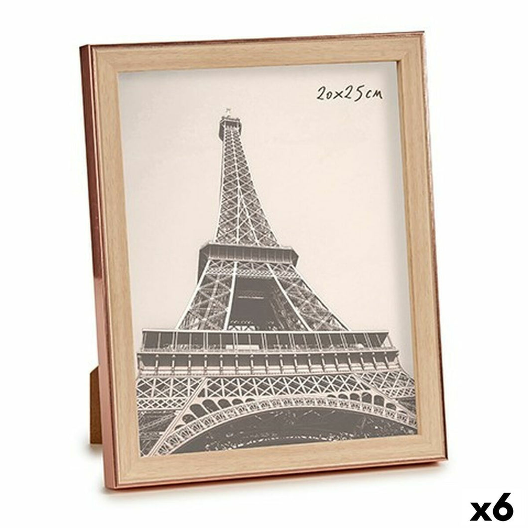 Fotoramme Brun Kopper Plast Glass (23 x 27 x 2 cm) (6 enheter)