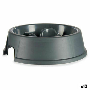 Matbolle for sakte spising for kjæledyr Antrasitt Plast (27 x 7,5 x 27 cm) (12 enheter)