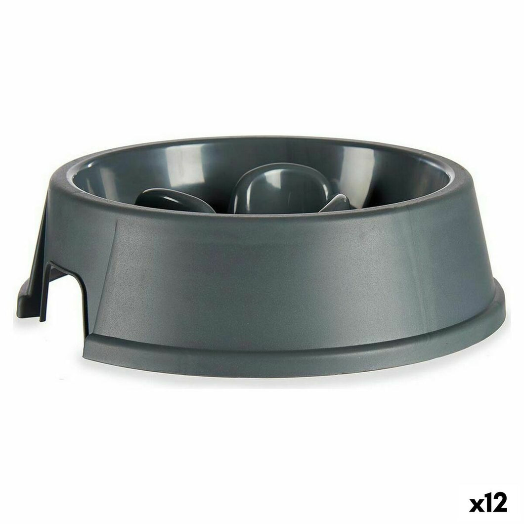 Matbolle for sakte spising for kjæledyr Antrasitt Plast (27 x 7,5 x 27 cm) (12 enheter)