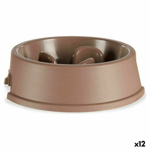 Matbolle for sakte spising for kjæledyr Beige Plast (27 x 7,5 x 27 cm) (12 enheter)