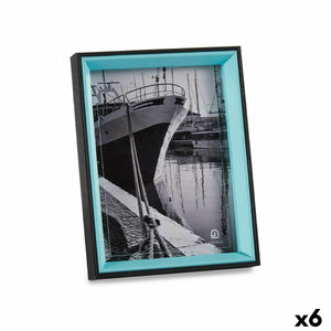 Fotoramme Krystall Svart Blå Tre MDF (3 x 22 x 17 cm) (6 enheter)