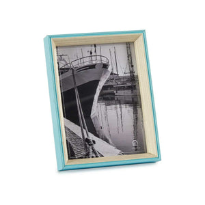 Fotoramme Krystall Blå Hvit Tre MDF (3 x 22 x 17 cm) (6 enheter)