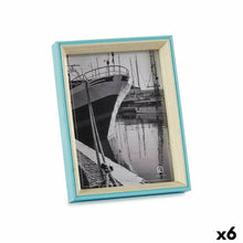 Last inn bildet i Galleri-visningsprogrammet, Fotoramme Krystall Blå Hvit Tre MDF (3 x 22 x 17 cm) (6 enheter)
