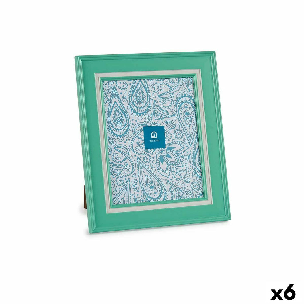 Fotoramme Krystall Grønn Plast (6 enheter) (2 x 33 x 28 cm)