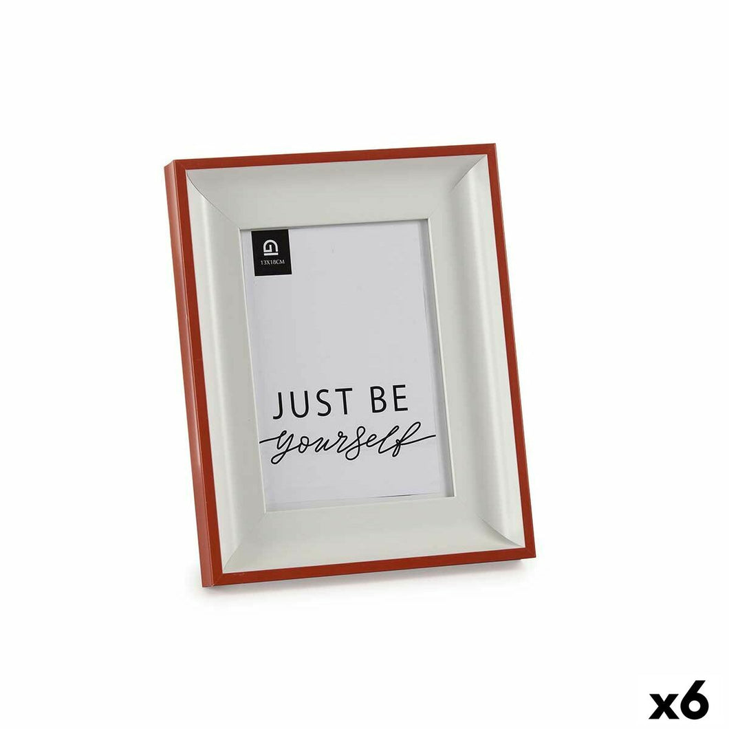 Fotoramme Krystall Rød Hvit Plast (2,5 x 24 x 19 cm) (6 enheter)
