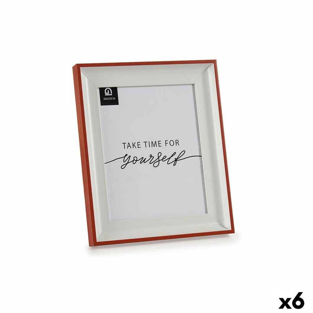Fotoramme Krystall Rød Hvit Plast (2,5 x 31,2 x 26 cm) (6 enheter)