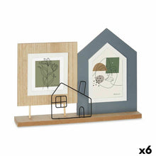Last inn bildet i Galleri-visningsprogrammet, Fotoramme 2 bildes Hus Svart Brun Tre MDF (36 x 26 x 6 cm) (6 enheter)

