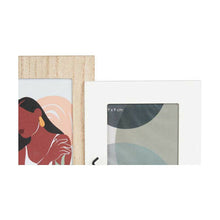 Last inn bildet i Galleri-visningsprogrammet, Fotoramme Happy 3 bildes Brun Hvit Tre MDF (40 x 21 x 6 cm) (6 enheter)
