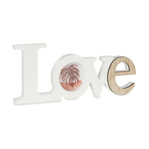 Fotoramme Love Hvit Brun Tre MDF (31 x 13,5 x 1,8 cm) (6 enheter)