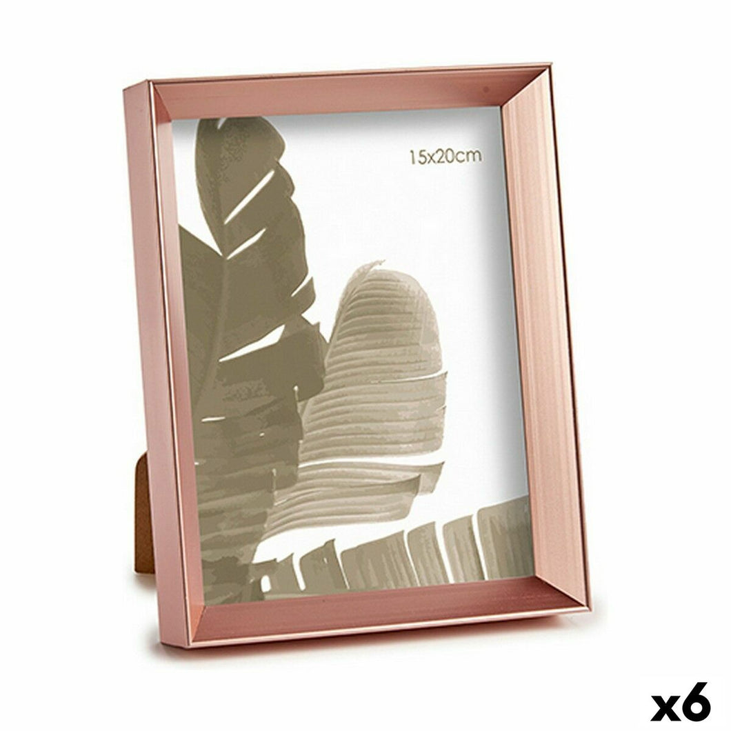 Fotoramme 17,3 x 3,3 x 22,3 cm Rosa Kopper Plast Glass (6 enheter)