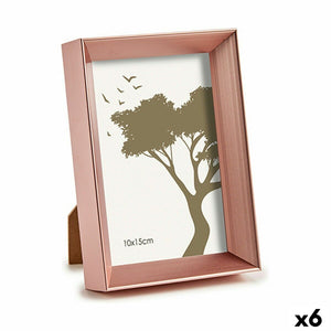 Fotoramme 12 x 3,3 x 17,3 cm Rosa Kopper Plast Glass (6 enheter)
