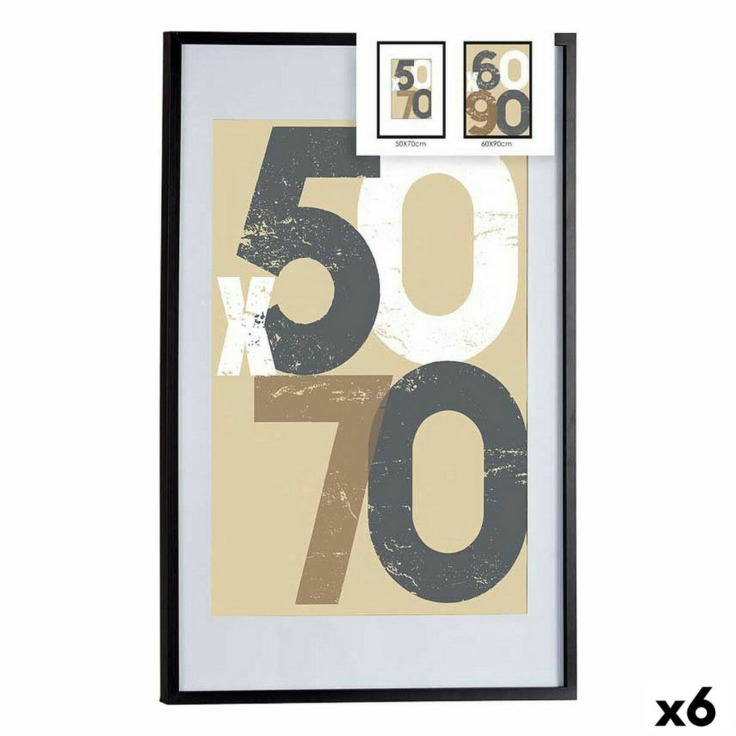 Fotoramme 62,5 x 2,5 x 92,5 cm Svart Plast Tre MDF (6 enheter)