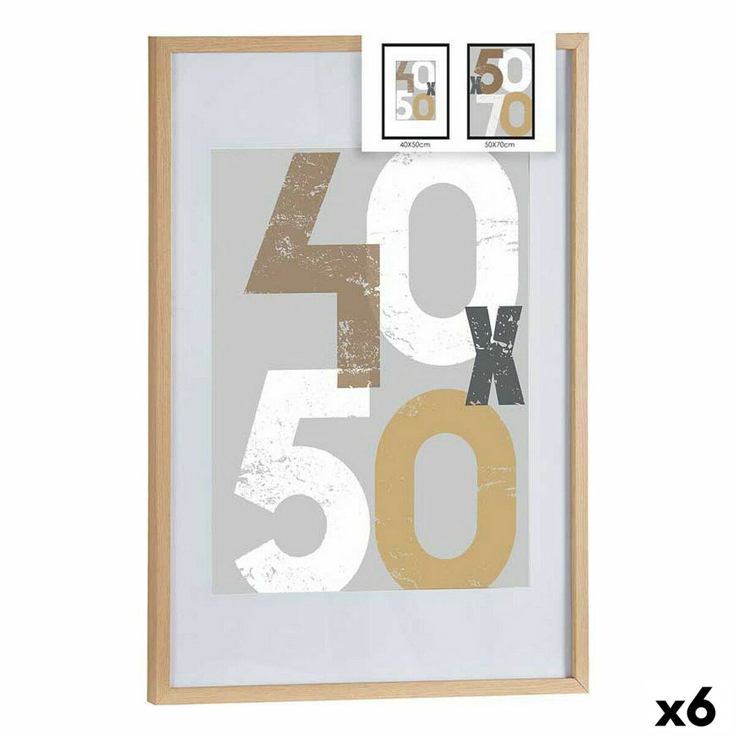 Fotoramme 52,5 x 2,5 x 72,5 cm Naturell Plast Tre MDF (6 enheter)