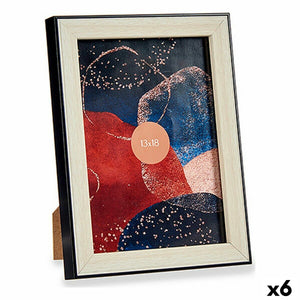 Fotoramme 15,6 x 2 x 20,5 cm Svart Brun Plast Glass (6 enheter)