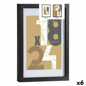 Fotoramme 24 x 2,5 x 32,5 cm Svart Glass Tre MDF (6 enheter)