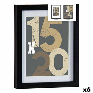 Fotoramme 20,5 x 2,5 x 26,5 cm Svart Glass Tre MDF (6 enheter)