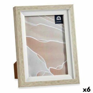 Fotoramme 16,5 x 21,5 x 2 cm Krystall Beige Hvit Plast (6 enheter)