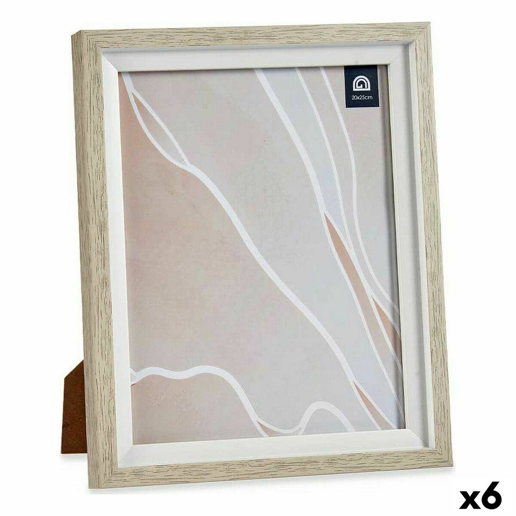 Fotoramme 24 x 2 x 29 cm Krystall Beige Hvit Plast (6 enheter)