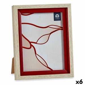 Fotoramme 18,8 x 2 x 24 cm Krystall Rød Tre Brun Plast (6 enheter)