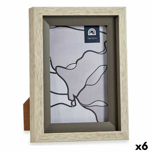 Fotoramme 13,5 x 18,8 x 2 cm Krystall Grå Beige Plast (6 enheter)