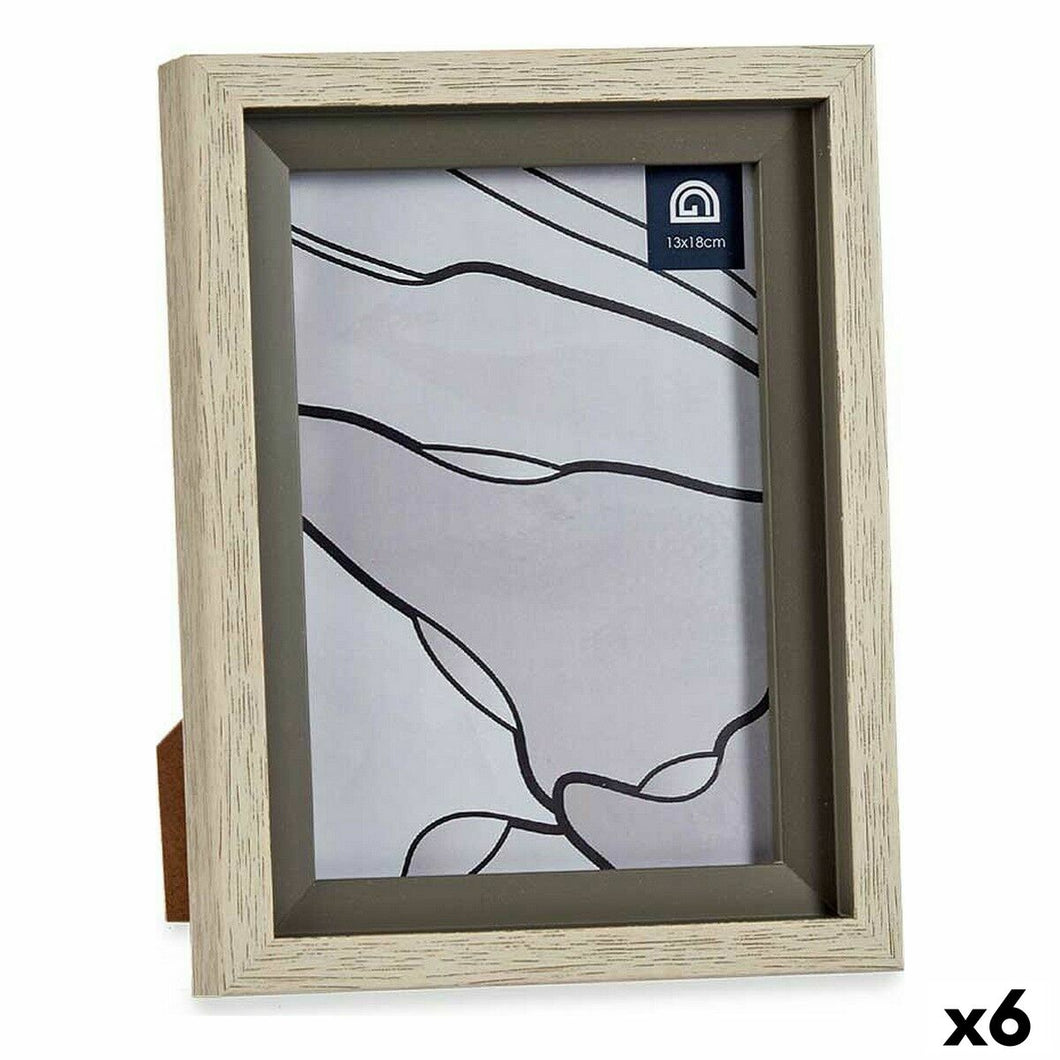 Fotoramme 17 x 2 x 21,8 cm Krystall Grå Beige Plast (6 enheter)