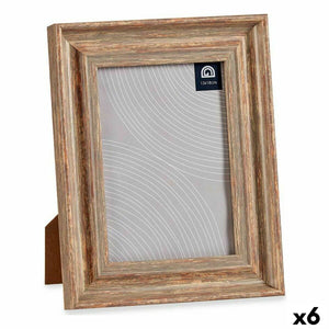Fotoramme 19 x 2 x 24 cm Krystall Tre Brun Kopper Plast (6 enheter)