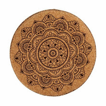 Last inn bildet i Galleri-visningsprogrammet, Puff Mandala Brun Kork Tre MDF 28 x 28 x 28 cm (4 enheter)
