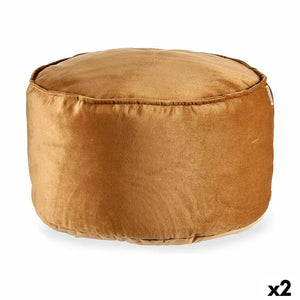 Puff Fløyel Beige 60 x 39 x 60 cm (2 enheter)