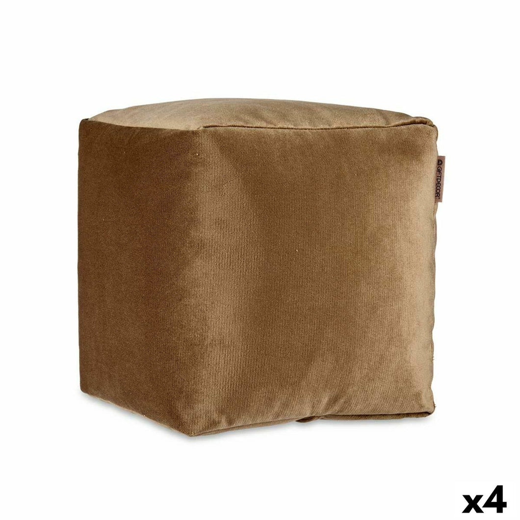 Puff Fløyel Brun 30 x 30 x 30 cm (4 enheter)