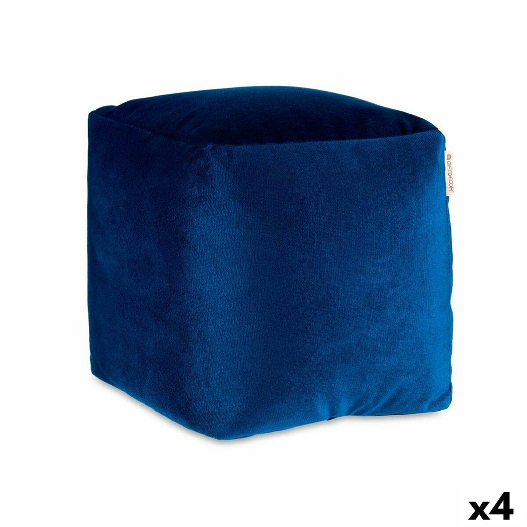 Puff Fløyel Blå 30 x 30 x 30 cm (4 enheter)