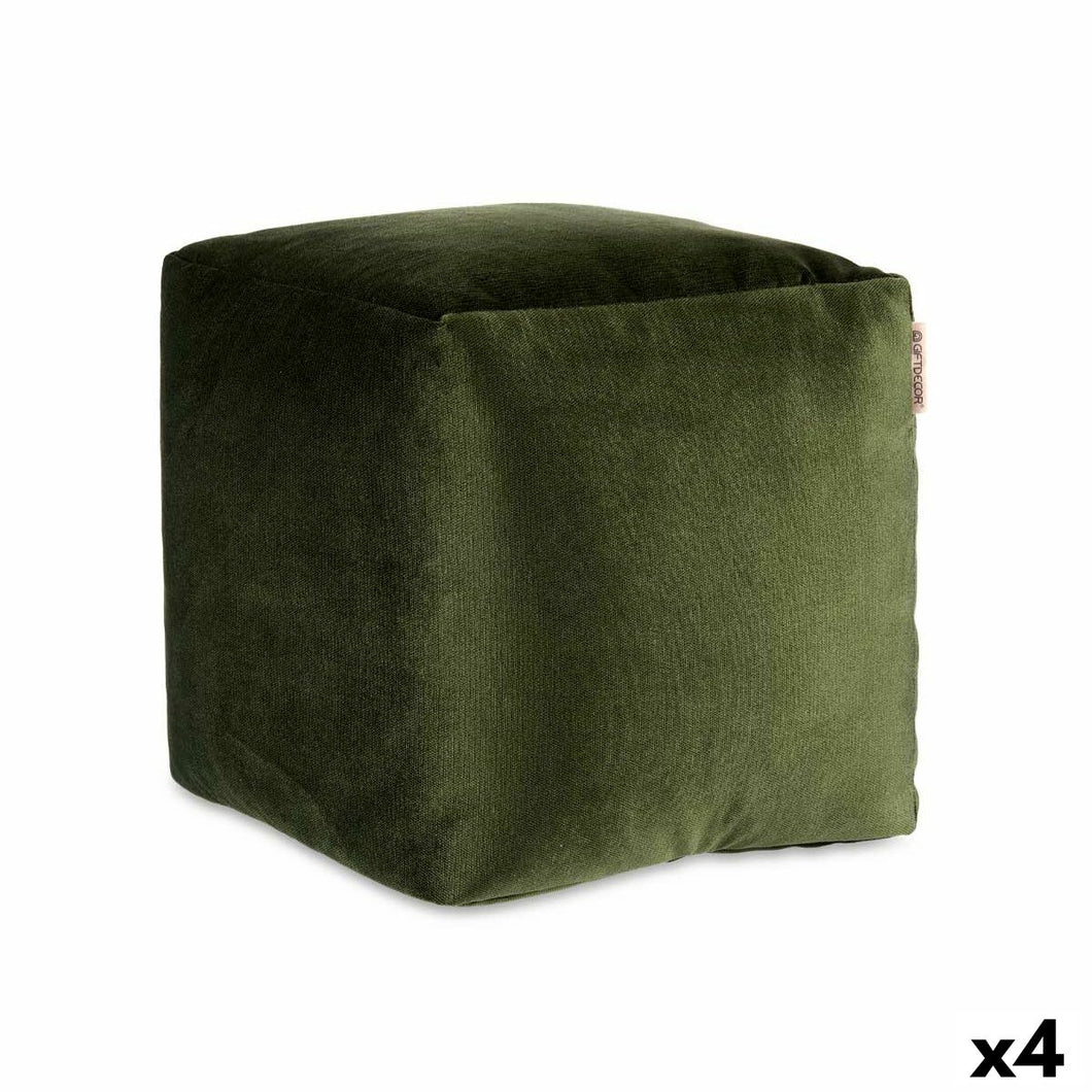 Puff Fløyel Grønn 30 x 30 x 30 cm (4 enheter)