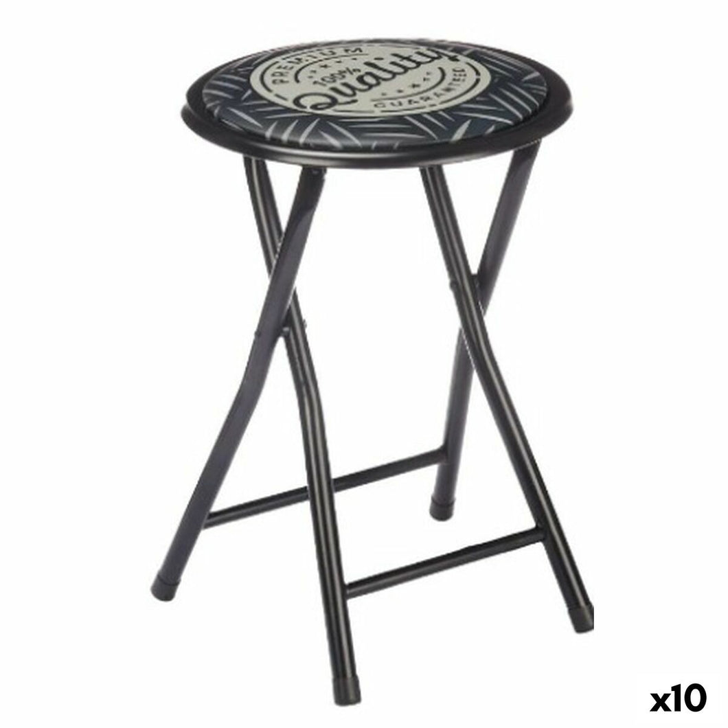 Sammenleggbar Krakk Quality Svart Grå PVC Metall 30 x 30 x 45 cm (10 enheter)