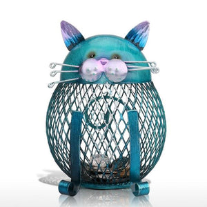 Morsom, håndlaget kattefigur og sparebøsse.